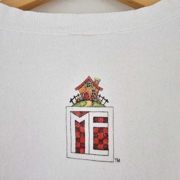 VTG 90s Hanes Sz M Mary Engelbreit Put Your Heart In It Sweatshirt Valentine Luv - Picture 4 of 13